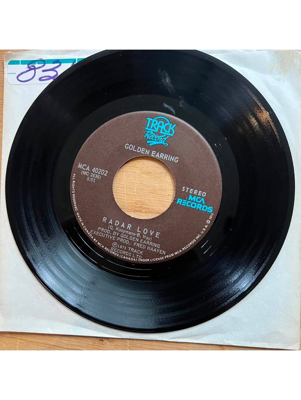 Golden Earring - Radar Love/Just like Vince Taylor 45rpm VG+ R10